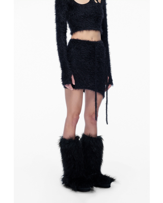 shaggy skirt black