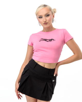 sparkle eye crop top pink
