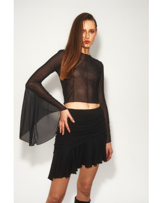 frill skirt black