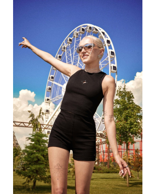 ribbed biker shorts black