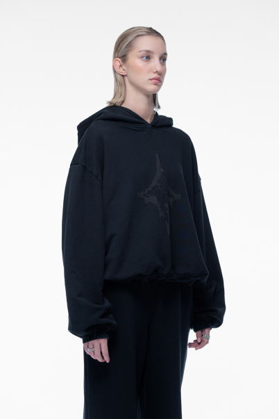 shooting star hoodie black