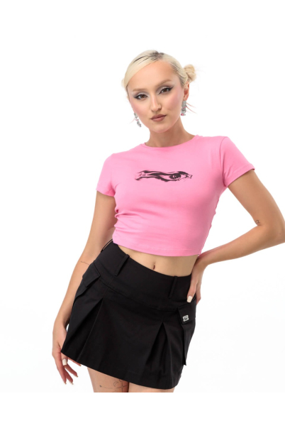 sparkle eye crop top pink