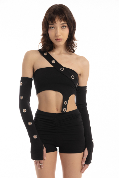 Eyelet top black