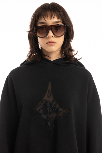 shooting star hoodie black