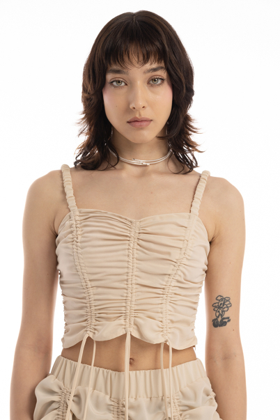 Drawstrings Cami Top Ivory