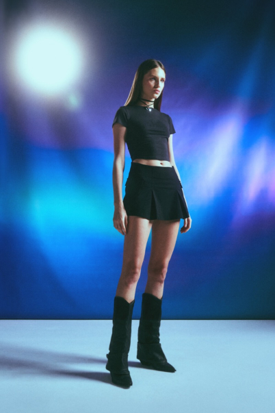 ellipse crop top graphite