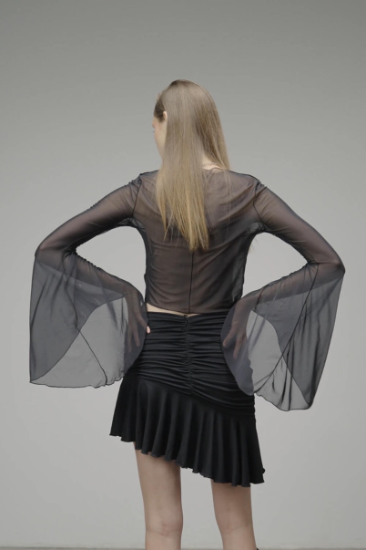 frill longsleeve black