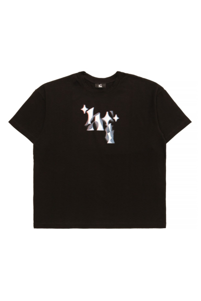 blurred star t-shirt black