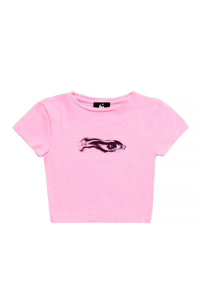 sparkle eye crop top pink