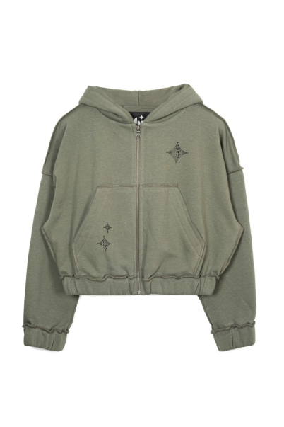 ellipse zipped hoodie olive