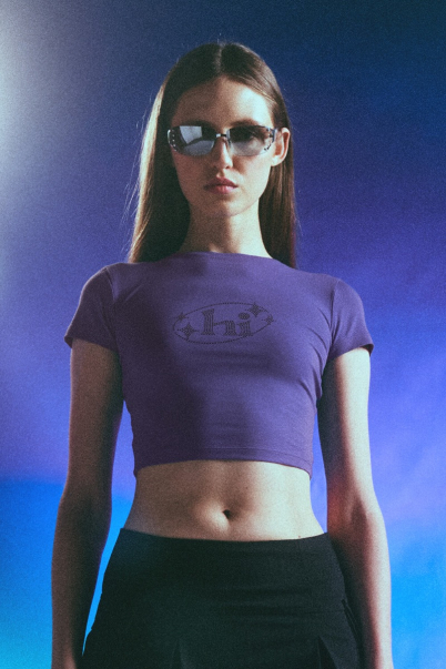 ellipse crop top violet